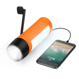 B085c7vxvf Vfan Rechargeable Hand Crank Flashlight/generator/usb Charger For Phone And