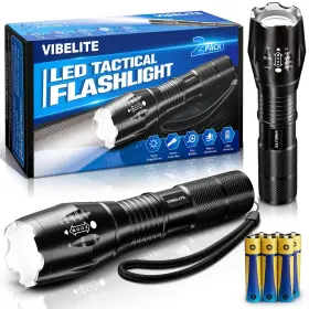 B0fplnk3bl Vibelite Led Flashlight High Lumens 5 Modes Zoomable Waterproof Tactical Flashl
