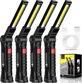 Vicooda 183791810240 4 Pack Flashlights Led Work Light Usb C Rechargeable With Magnetic