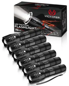 B0bnh2w9tb Victoper 6-pack 2000 Lumens Led Tactical Flashlights 5 Modes Zoom Waterproof