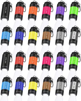Keychain-357 Vihose 24 Pcs Mini Flashlight Keychain Small Colorful Led Usb Pocket Travel F