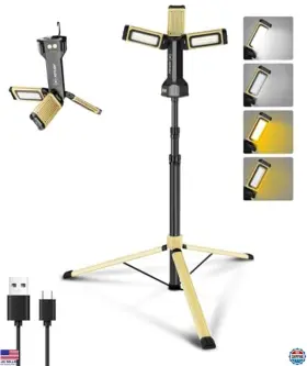 Zf6957-29 Visit The Hotligh Store 5000 Lumens Rechargeable Work Light With 67 Inch Tripod 10000mah Battery 270