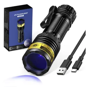 B72-365 Vmtenmv Uv Flashlight Usb Rechargeable 365nm Mini Blacklight Woods Lamp Portable Ha