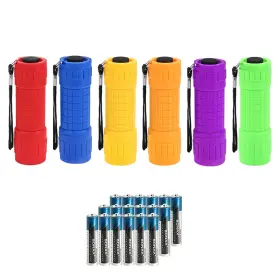 B09zqqp24w Whaply 6-pack Mini Cob Flashlights Assorted Colors - Bright Keychain Light