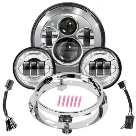 17-04-07-0081 Wisamic Motorcycle Led Headlight 7 Inch 4.5 Passing Lamps Fog Lights An