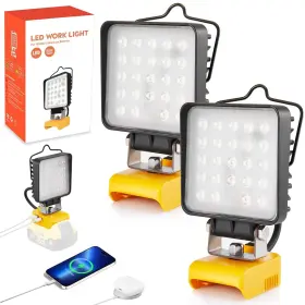 Wofluas 50w 2pc 2 Pcs Work Light For Dewalt 18v 20v Battery 5400lm Flashlight Cordless