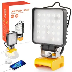 Wofluas 750961237280 Led Work Light For Dewalt 18v 20v Battery 36w 3600lm/18w 1800lm Flashlight