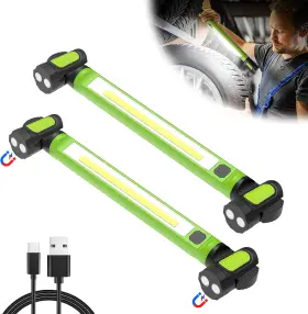 Wx-wl02-gn Wokelux 2 Pack 3000lm Rechargeable Led Work Light Bar Portable Cordless Underhood