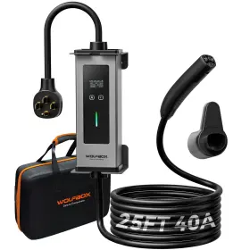 Pe40t Wolfbox Home And Portable Level 2 Tesla Charger 40a Ev Station With Etl