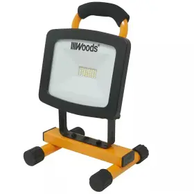Woods 313098774723 Led Work Light 1500 Lumen Portable Job Site Lamp Steel Stand Rugged Housing