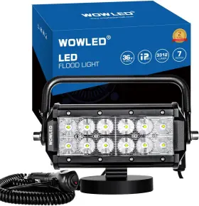 Wow Factor 705353038501 Wfpower 36w Led Work Light Magnetic Base Mount Portable Flood For Car