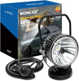 Wowled 445000248275 Magnetic Led Work Light 12v 50w 3.5 Inch Round Spotlight Pod With Magneti