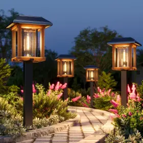 Hw-6166b Xmcosy Solar Pathway Lights Outdoor Waterproof Ip65 - Dual-tone 25 Lm Led So