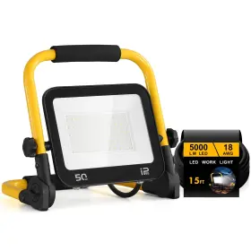 Yaoledly 708436086772 50w 5000lm Led Work Light 6000k Ip66 Waterproof Flood 15ft Power Cord Port