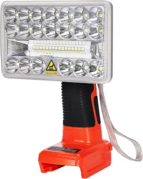 Yex-bur 445042537566 Led Work Light For Black And Decker 20v Battery 18w 2000lm Portable Spo