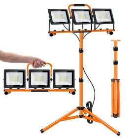 Yurnomy 727376181385 21000 Lumen Work Lights With Stand 3 Adjustable Head Led Light Ad
