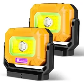 Zd-0106-2-us Zdliteusa 2pack Magnetic Work Light 1200lm Cob Led Rechargeable With Yellow-2