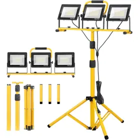 Zetunlo 797430538103 21000lumen Led Work Lights With Stand - 3 Head Portable Light 16ft