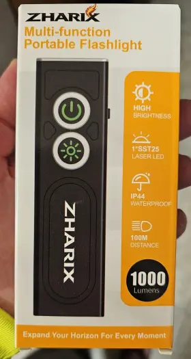 Zharix Bt-fl8130 1000lm Led Flashlight Usb-c Rechargeable Ip44 Magnetic Multi-mode