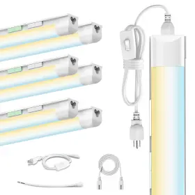 Zs-t8-30p4ft-int2-fmmt Zi-zohnson 6 Pack Dimmable 4ft Led Shop Lights 30w 4500lm 3000-6500k Tunable T8 Light Tu