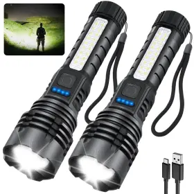 B0dkxdyg31 Zioeyiue 2-pack Rechargeable Led Flashlight 7-mode High Lumen Tactical Zoom Emergency Lig