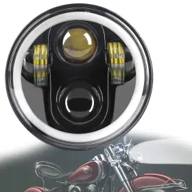 Zm-h03b Zzjaubi Motorcycle Led Headlight 5-3/4inch Round Black Projector With