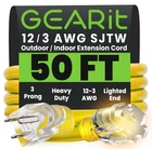 Gearit 50 Ft Extension Cord 12/3 Gauge Outdoor/indoor Sjtw Awg Prong Hea... New. Price: $89.42.