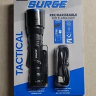 Surge Tactical Aluminum Led Flashlight 1000 Lumens IP44 Rechargeable 18650 New. Price: $20.00.