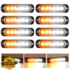 Seisso 8PC Amber/white 6 Led Strobe Lights 12-24V Truck Emergency New. Price: $46.21.