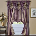 Aubergine Striped Modern Semi-sheer Light Filtering Window Curtain Drape Set New. Price: $22.49.