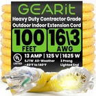 Gearit 100 Ft Extension Cord 16/3 Gauge Outdoor/indoor Sjtw Awg Prong He... New. Price: $99.22.