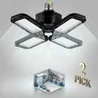 Yansun 8000LM Led Garage Light 12IN 4 Adjustable Panels E26 2-PACK Open. Price: $26.93.