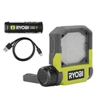 Ryobi Usb Lithium Cordless Pivoting Led Flip Light 2.0 Ah Battery Charging Cable New. Price: $32.99.