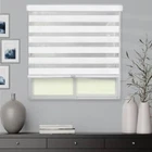 Chicology Cordless Light Filtering Dual Layer Zebra Roller Shade - Basic Arctic New. Price: $49.99.