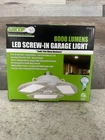 Wow 10" Diameter Led Screw-in Garage Light 8000 Lumens Adjustable New 37287. Price: $32.99.