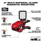 Milwaukee 2358-20 Clamping Flood Light, 18 V, Led New. Price: $100.00.