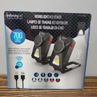 Infinity X1 Worklight W/ Bluetooth Speakers 700 Lumens Rechargeable 2 Pack Open. Price: $39.99.