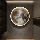 Dimmable Led Moon Wall Art - Modern Black & White Decor With Remote Control New. Price: $201.99.