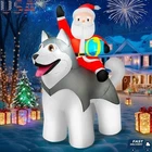 Inflatable Santa Riding Husky Christmas Decoration Led Lights Outdoor Yard New. Price: $59.50.