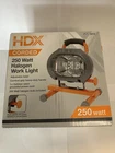 Hdx 250-WATT Portable Halogen Work Light Comfort-grip Heavy-duty Handle Open Box. Price: $12.99.