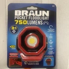 Braun Pocket Floodlight Rechargeable 750 Lumens Magnetic . New Sealed. Price: $39.99.
