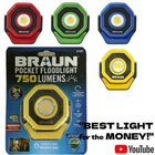 Braun Pocket Floodlight Rechargeable 750 Lumens Magnetic Led Very Bright!! New. Price: $36.99.