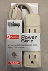 Uninex International 3-OUTLET Power Strip Ft Grounded Cord, 13A 125V 1625W New. Price: $14.71.