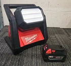 Milwaukee Tools 2366-20 M18 Rover Dual Power Flood Light + 5.0AH Battery Used. Price: $139.99.