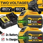 2PACK 12.0AH For Dewalt Flexvolt 20V/60V Max Battery And Charger DCB609 DCB606-2 New. Price: $119.00.
