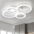 Yansun Modern Led Flush Mount Ceiling Light, 4 Rings Lighting Fixture White Open. Price: $39.99.