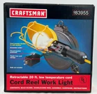 Craftsman Reel Work Light 20 Retractable Cord- 983955 New Open Box. Price: $39.99.
