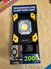 New! Luxpro Rechargeable Clamp Work LIGHT/2000 Lumens/up To 9-HR Run Time/usb-c. Price: $34.99.