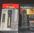 Bobcat & Duracell Rechargeable Cordless Led Flashlight Set, 250/700 Lumens New. Price: $25.00.