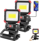 Led Rechargeable Work Light With Clamp, 2PACK 2100LM Cob Magnetic Black New. Price: $51.04.